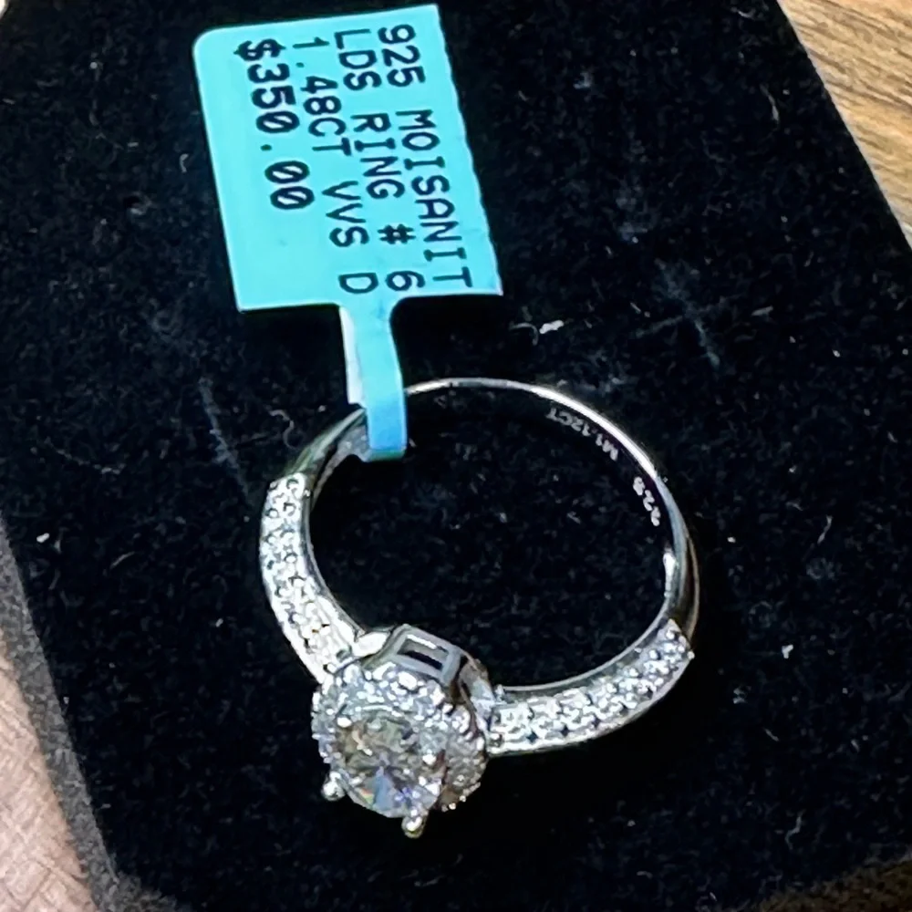 Moissanite- 925 Sterling Silver Diamond Ring 1.48CT VVS